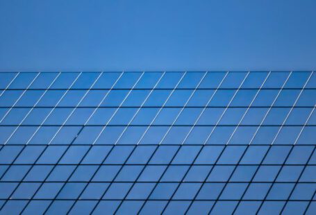 Solar Panels Angle - a close up of a blue building