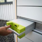 Solar Battery Storage - green and white plastic box