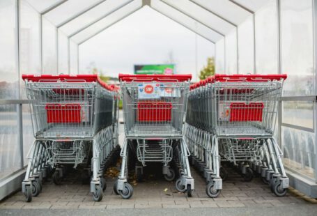 Leasing Buying Comparison - gray and red shopping carts